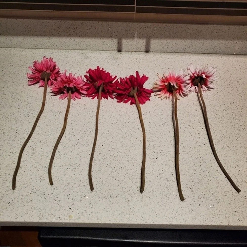 Ikea Faux Flowers 6 Pink Mums Botanical Boho Home Decor Work Feminine Nursery